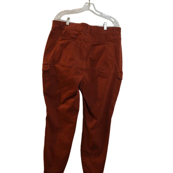 No Boundaries High Rise Cotton Brick Red Pockets Pants 21 - Picture 2 of 5